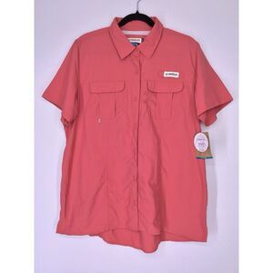 Magellan Women's‎ Shirt Laguna Madre Fish Gear Button-Up Short Sleeve Size XL